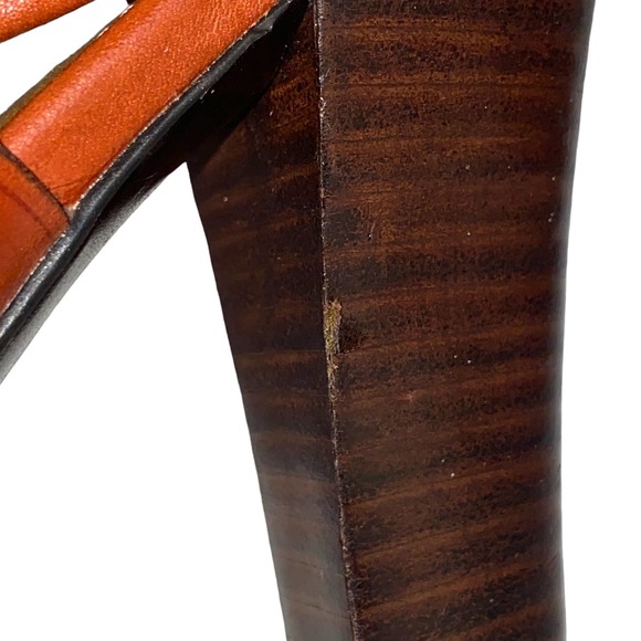 Kelsi Dagger Marcelle Cognac Leather Ankle Bootie Buckle Strap Open Toe 7.5 US - Picture 15 of 15